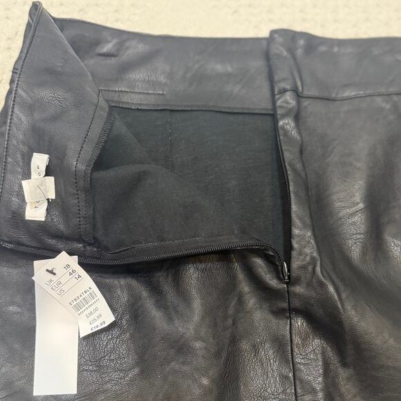 NWT Topshop 14 faux leather hem split mini skirt SK 3035 - Picture 5 of 8